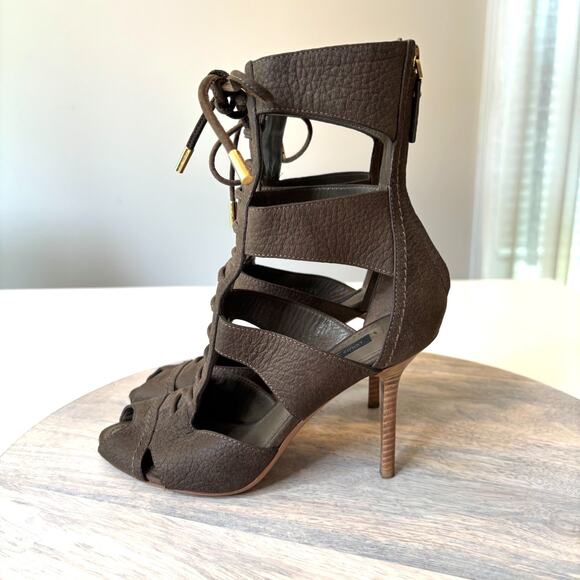 Authentic Louis Vuitton Corfu Women's Leather Gladiator Lace Up Sandals US Sz 5 - Picture 2 of 15